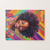 Puzzle Fille Noire Dans Des Couleurs Arc-En-Ciel Amusante (Horizontal)