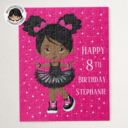 Puzzle Fille noire Joyeux anniversaire