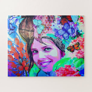 Puzzle Fille papillon art