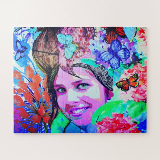 Puzzle Fille papillon art (Horizontal)