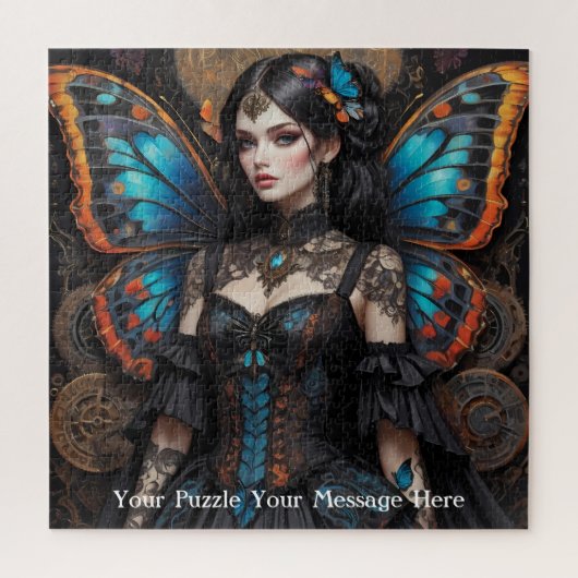 Puzzle Fille papillon gothique Steampunk (Vertical)