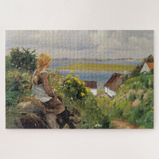 Puzzle Fille perdue dans la pensée (par H.A. Brendekilde) (Horizontal)