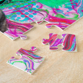 Puzzle Fille punk Mohawk Art abstrait (Côté)