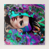 Puzzle Fille punk Mohawk Art abstrait (Horizontal)