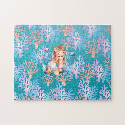 Puzzle fille sirène magique sous le pastel arc-en-ciel de (Horizontal)