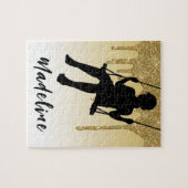 Puzzle Fille sur Swing Gold Parties scintillant Drip Ombr (Horizontal)