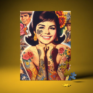 Puzzle Fille tatouée old school