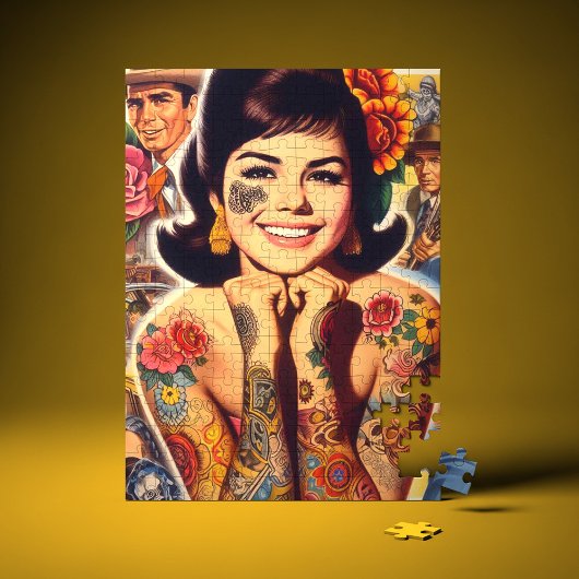 Puzzle Fille tatouée old school