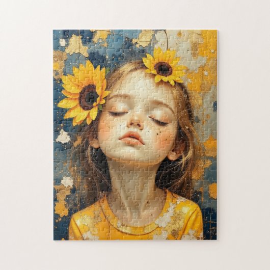 Puzzle fille tournesol peinte (Vertical)
