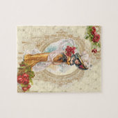 Puzzle Fille victorienne aux roses rouges (Horizontal)