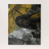 Puzzle Fille Zombie avec parapluie jaune (Vertical)