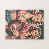 Puzzle Filles de football vintages (Horizontal)