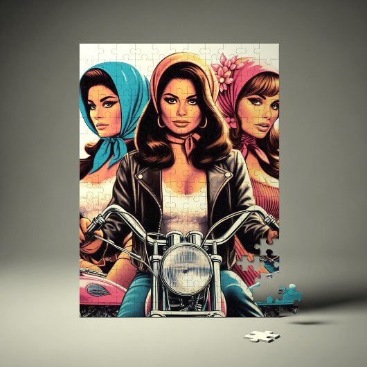 Puzzle Filles de motards rétro