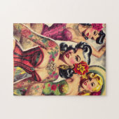 Puzzle Filles encrées rétro (Horizontal)