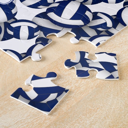 Puzzle filles garçons bleu blanc volleball équipe couleur (Côté)