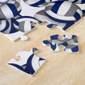 Puzzle filles garçons bleu gris volleyball équipe couleur (Côté)