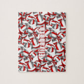 Puzzle filles garçons rouge gris équipe couleurs volley-b (Vertical)