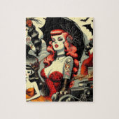 Puzzle Filles gothiques tatouées mignonnes rétro (Vertical)