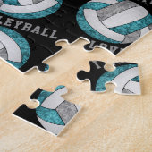 Puzzle Filles gris turquoise J'aime le volley-ball person (Côté)