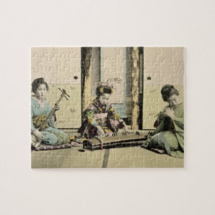 Puzzle Filles japonaises jouant la cannelure, le "koto"