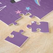 Puzzle Filles mignonne Magique Violet Unicorne & Nom Enfa (Côté)