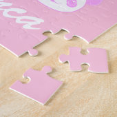 Puzzle Filles Nom Lettre personnalisée en rose (Côté)