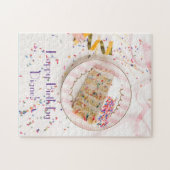 Puzzle Filles Sparkly Saupoudrer blanc gâteau d'anniversa (Horizontal)