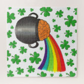 Puzzle Fin du Rainbow Shamrock Pot of Gold Lucky (Horizontal)