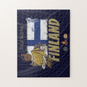 Puzzle Finlande Moose Vintage Drapeau Tente Rétro Souveni (Vertical)