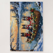 Puzzle Finnish Lapphund Christmas Boat Holiday (Vertical)