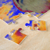 Puzzle Fire Orchid, abstract tropical floral painting (Côté)