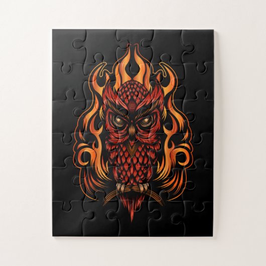 Puzzle Fire owl (Vertical)