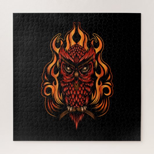 Puzzle Fire owl (Vertical)