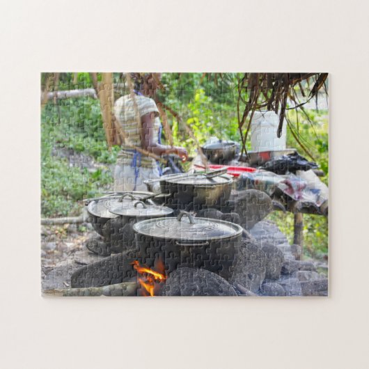 Puzzle Fire Pots Jamaica Beach. (Horizontal)