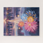 Puzzle Firework Show | New Year’s Eve Watercolor (Horizontal)