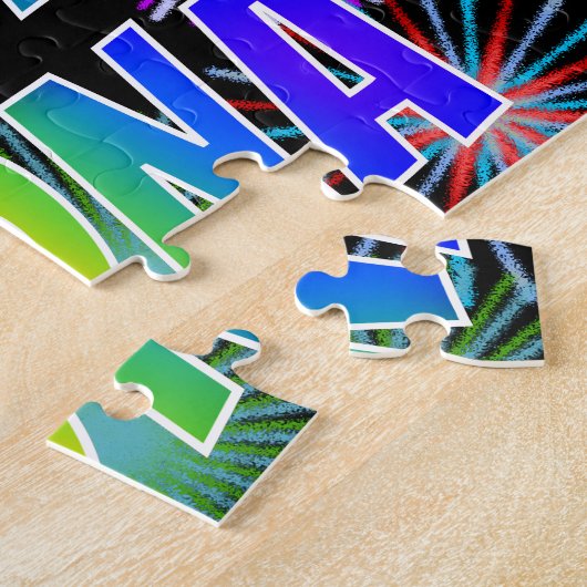 Puzzle First Name "FIONA", Fun "HAPPY BIRTHDAY" (Côté)