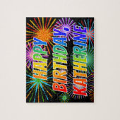 Puzzle First Name "KATHERINE", Fun "HAPPY BIRTHDAY" (Vertical)