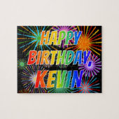 Puzzle First Name "KEVIN", Fun "HAPPY BIRTHDAY" (Horizontal)