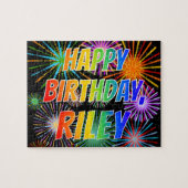 Puzzle First Name "RILEY", Fun "HAPPY BIRTHDAY" (Horizontal)