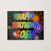Puzzle First Name "SOFIA", Fun "HAPPY BIRTHDAY" (Horizontal)