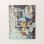 Puzzle Fishing Boat at the Mediterranean Seaside (Vertical)