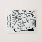 Puzzle Fishmonger chante sur Mackerel Cartoon (Horizontal)