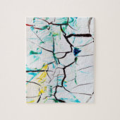 Puzzle Fissures Abstraites en bleu jaune vert (Vertical)