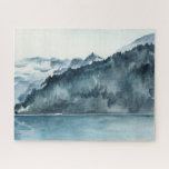 Puzzle Fjords d'hiver<br><div class="desc">Winter Fjords II par Jennifer Paxton Parker. Dispose de fjords aquarelle dans un cadre serein et bleu.</div>