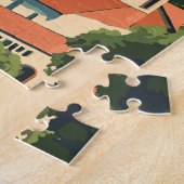 Puzzle Flachau Autriche Illustration Voyage Art Vintage (Côté)