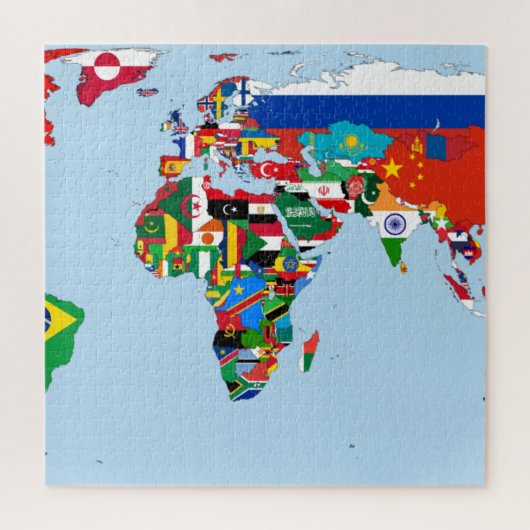 Puzzle Flag Map of the World 2 (Vertical)