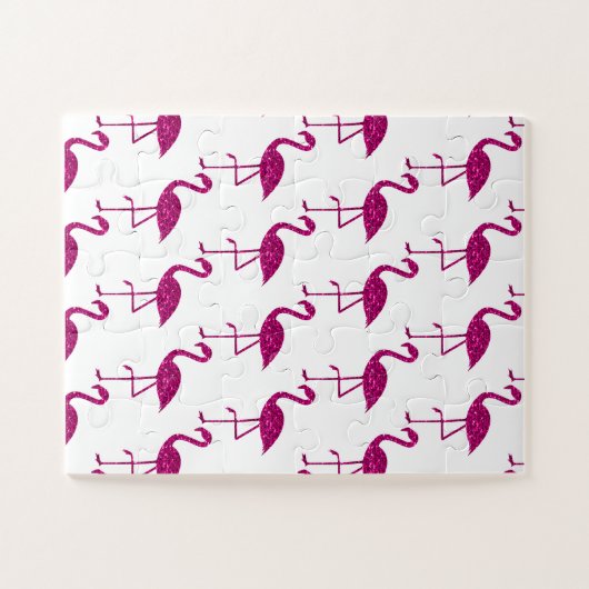 Puzzle Flamant brillant flamingo parties scintillant rose (Horizontal)