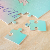 Puzzle Flamant Rose Abstrait Coloré Ombré (Côté)