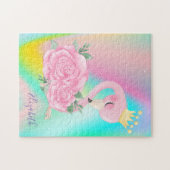 Puzzle Flamant Rose Abstrait Coloré Ombré (Horizontal)
