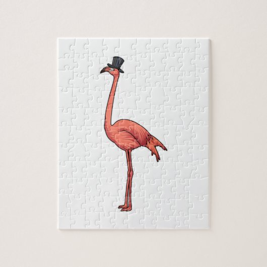 Puzzle Flamant rose avec Casquette (Vertical)